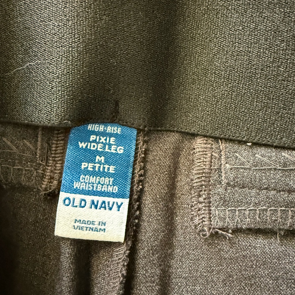 NWT Old Navy Dark Gray Pull On Dress Pants Size M Petite Wide Leg - Picture 6 of 8